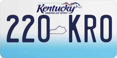KY license plate 220KRO