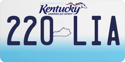 KY license plate 220LIA