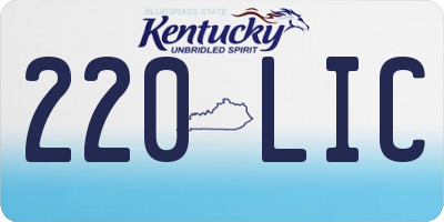 KY license plate 220LIC