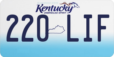 KY license plate 220LIF