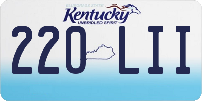 KY license plate 220LII
