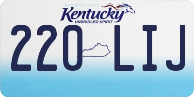 KY license plate 220LIJ
