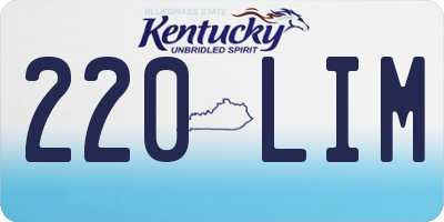 KY license plate 220LIM