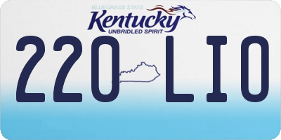 KY license plate 220LIO