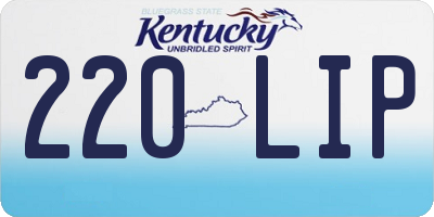 KY license plate 220LIP
