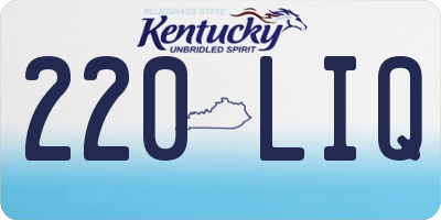 KY license plate 220LIQ