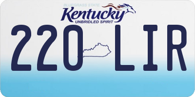 KY license plate 220LIR