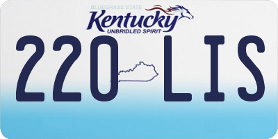 KY license plate 220LIS