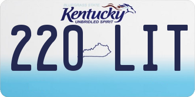 KY license plate 220LIT