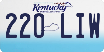 KY license plate 220LIW
