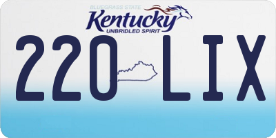 KY license plate 220LIX
