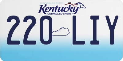 KY license plate 220LIY