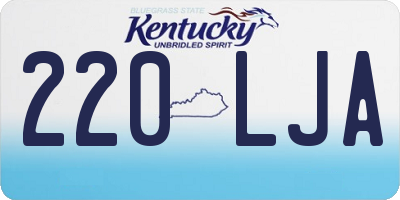 KY license plate 220LJA
