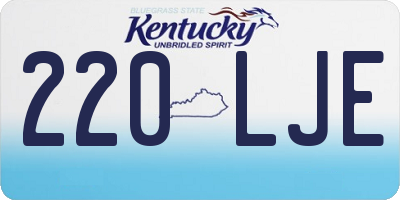 KY license plate 220LJE