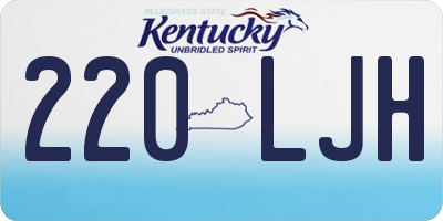 KY license plate 220LJH