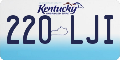 KY license plate 220LJI