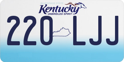 KY license plate 220LJJ