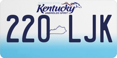 KY license plate 220LJK