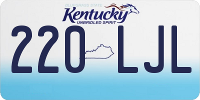 KY license plate 220LJL