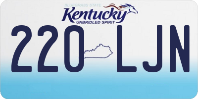 KY license plate 220LJN