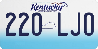 KY license plate 220LJO