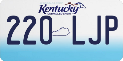 KY license plate 220LJP