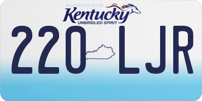 KY license plate 220LJR