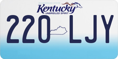 KY license plate 220LJY