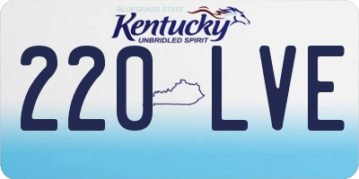 KY license plate 220LVE
