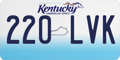 KY license plate 220LVK