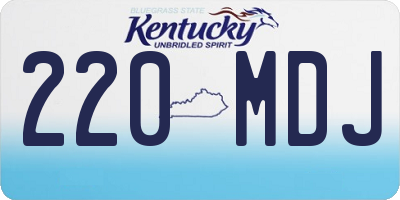 KY license plate 220MDJ