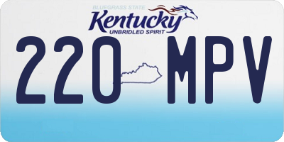 KY license plate 220MPV