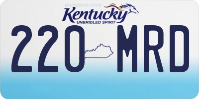 KY license plate 220MRD