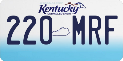 KY license plate 220MRF