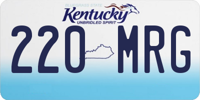KY license plate 220MRG