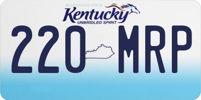 KY license plate 220MRP