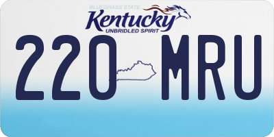 KY license plate 220MRU