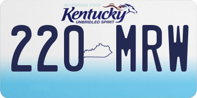 KY license plate 220MRW