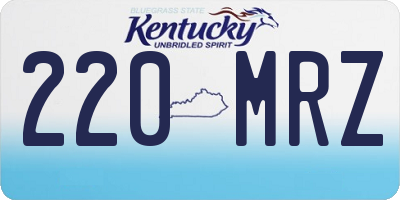 KY license plate 220MRZ