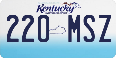 KY license plate 220MSZ
