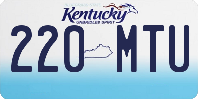 KY license plate 220MTU
