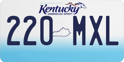KY license plate 220MXL