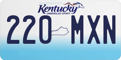 KY license plate 220MXN