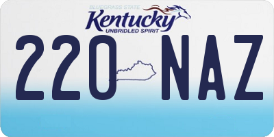 KY license plate 220NAZ