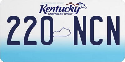 KY license plate 220NCN