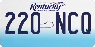 KY license plate 220NCQ
