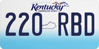 KY license plate 220RBD