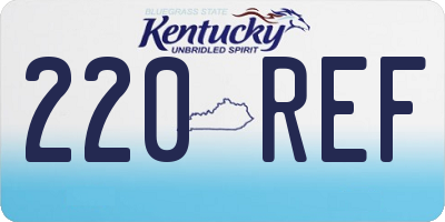 KY license plate 220REF