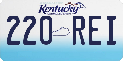 KY license plate 220REI