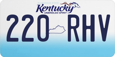 KY license plate 220RHV